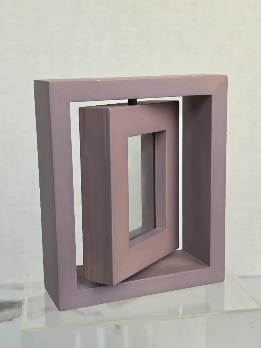 Pottery Barn Lavender Wood Flip Swivel Double Sided Picture Frame 2